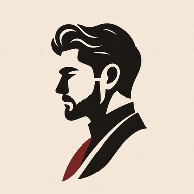 Aura app icon: a stylised profile portrait on a cream background