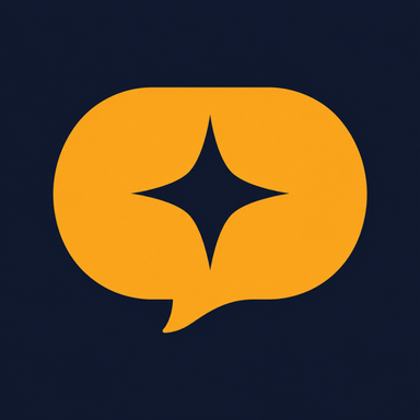 Poised app icon: a speech bubble containing a four-point star